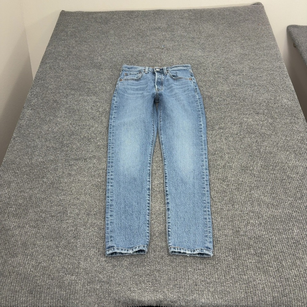Levis 501 Skinny Jeans Womens 26 Blue Cotton Stretch High Rise Casual Classic